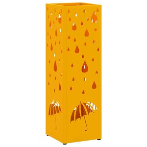 vidaXL Porte-parapluie Moutarde 15 5 x 15 5 x 49 cm Métal