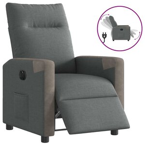vidaXL Fauteuil inclinable électrique Gris foncé Tissu