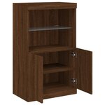 vidaXL Buffet avec lumières LED chêne marron 60 5x37x100 cm