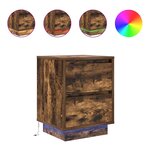 VidaXL Tables de chevet avec lumières LED 2Pièces chêne fumé 38x34x50 cm