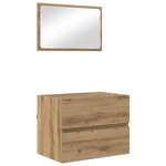 vidaXL Ensemble de mobilier de salle de bain 2 Pièces Chêne artisanal