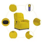 vidaXL Fauteuil inclinable de massage électrique jaune velours