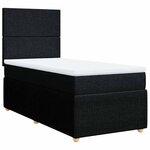 vidaXL Sommier à lattes de lit avec matelas Noir 90x200 cm Tissu