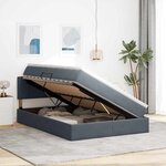vidaXL Lit de Rangement avec matelas Gris foncé 140 x 190 cm Velours