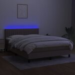 vidaXL Sommier à lattes de lit avec matelas LED Taupe 140x190 cm Tissu