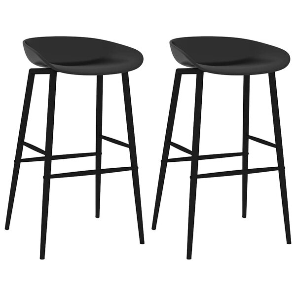 vidaXL Chaises de bar lot de 2 noir