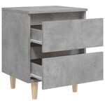 vidaXL Tables de chevet pieds en pin 2 Pièces gris béton 40x35x50 cm