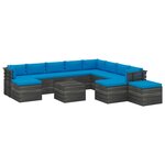 vidaXL Salon de jardin palette 12 Pièces avec coussins Bois de pin massif