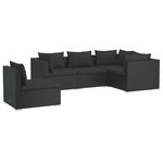 vidaXL Salon de jardin 5 Pièces avec coussins Résine tressée Noir