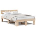 vidaXL Cadre de lit Marron 120 x 200 cm Bois massif en pin