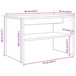 vidaXL Meuble TV Gris Sonoma 60 x 35 x 40 cm Bois d'ingénierie