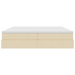 vidaXL Lit avec rangement et matelas Crème 200 x 200 cm Polyester