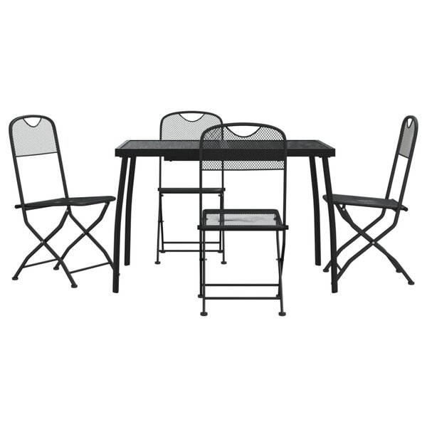 vidaXL Ensemble à manger de jardin 5 Pièces anthracite métal maille