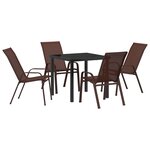 vidaXL Ensemble de salle à manger de jardin 5 pièces marron en textilène et acier