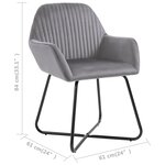 Vidaxl chaises à manger lot de 2 gris velours