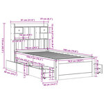 vidaXL Lit bibliothèque sans matelas blanc 75x190cm bois de pin massif