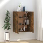 vidaXL Armoire suspendue Chêne fumé 69 5x34x90 cm Bois d'ingénierie