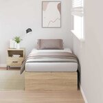 vidaXL Lit de rangement en chêne Sonoma 90x190 cm
