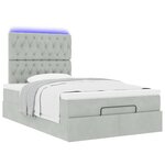vidaXL Cadre de lit ottoman avec matelas gris clair 120x190 cm velours
