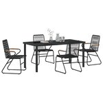 vidaXL Ensemble de salle à manger pour jardin 5 Pièces Noir Rattan PVC