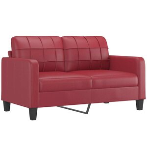 vidaXL Canapé à 2 places Rouge bordeaux 140 cm Similicuir