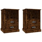 vidaXL Tables de chevet 2 Pièces chêne fumé 43x36x60 cm