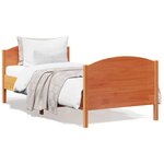 vidaXL Cadre de lit sans matelas cire marron 90x190 cm bois pin massif