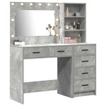 vidaXL Table de Toilette Gris 78.5 x 41 x 135 cm Bois d'ingénierie