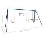 vidaXL Ensemble de balançoire et anneaux de gymnastique 4 places Acier