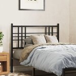 vidaXL Tête de lit métal noir 90 cm