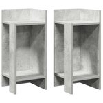 vidaXL Tables d'appoint 2 Pièces avec étagère gris béton 25 5x27x60 cm