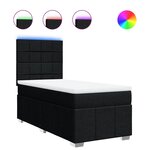 vidaXL Sommier à lattes de lit avec matelas Noir 100x200 cm Tissu
