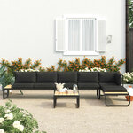 vidaXL Canapés d'angle de jardin 4 Pièces et coussins Aluminium et WPC