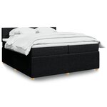 vidaXL Sommier à lattes de lit avec matelas Noir 200x200 cm Tissu