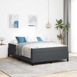 vidaXL Cadre de lit Gris foncé 140 x 200 cm Tissu en velours côtelé