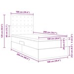 vidaXL Lit de rangement LED avec matelas Gris foncé 100 x 200 cm Tissu