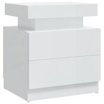 vidaXL Table de chevet Blanc brillant 45x35x52 cm Bois d'ingénierie