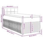 vidaXL Sommier à lattes de lit avec matelas Gris foncé 90x200 cm Tissu