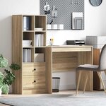 vidaXL Bureau avec rangement 2 Pièces Chêne Sonoma 90 x 50 x 76 cm
