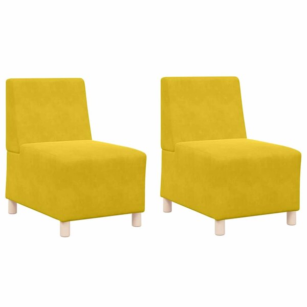 vidaXL Unité de Sofa Modulaire Sans Accoudoirs 2 Pièces Jaune