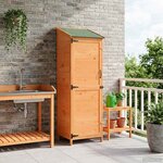 vidaXL Abri de jardin Marron 59 5 x 56 x 176 5 cm Bois de Sapin Massif