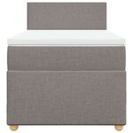 vidaXL Sommier à lattes de lit avec matelas Taupe 90x190 cm Tissu