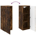 vidaXL Armoire Murale Chêne fumé 33 x 34 5 x 90 cm Bois d'ingénierie