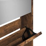 vidaXL Armoire à chaussures miroir 5 niveaux chêne fumé 63x17x169 5 cm