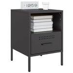 vidaXL Table de chevet noir 36x39x50 5 cm acier