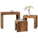 vidaXL Tables basses gigognes 3 Pièces vieux bois bois d'ingénierie