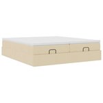 VidaXL Cadre de lit ottoman avec matelas crème 160x200 cm tissu