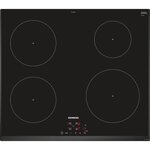 Siemens eu651beb1e table de cuisson induction - 4 zones - 4600w max - l59 2 x p52 2cm - revêtement verre - coloris noir