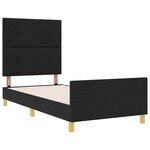 vidaXL Cadre de lit avec tête de lit Noir 80 x 200 cm tissu