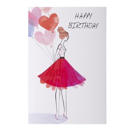 Carte anniversaire femme jupe en plexi rose - draeger paris